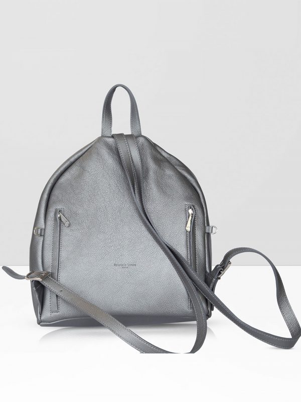 Chic Collection Leather Backpack - Metal Light , Handmade Artisanal ...